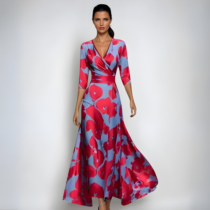 Hailey | Elegant Wrap Maxi Dress with Floral Print